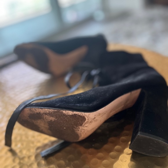 Gianvito Rossi Marie Velvet Ankle Boots Lace Up Open Toe - Picture 10 of 13